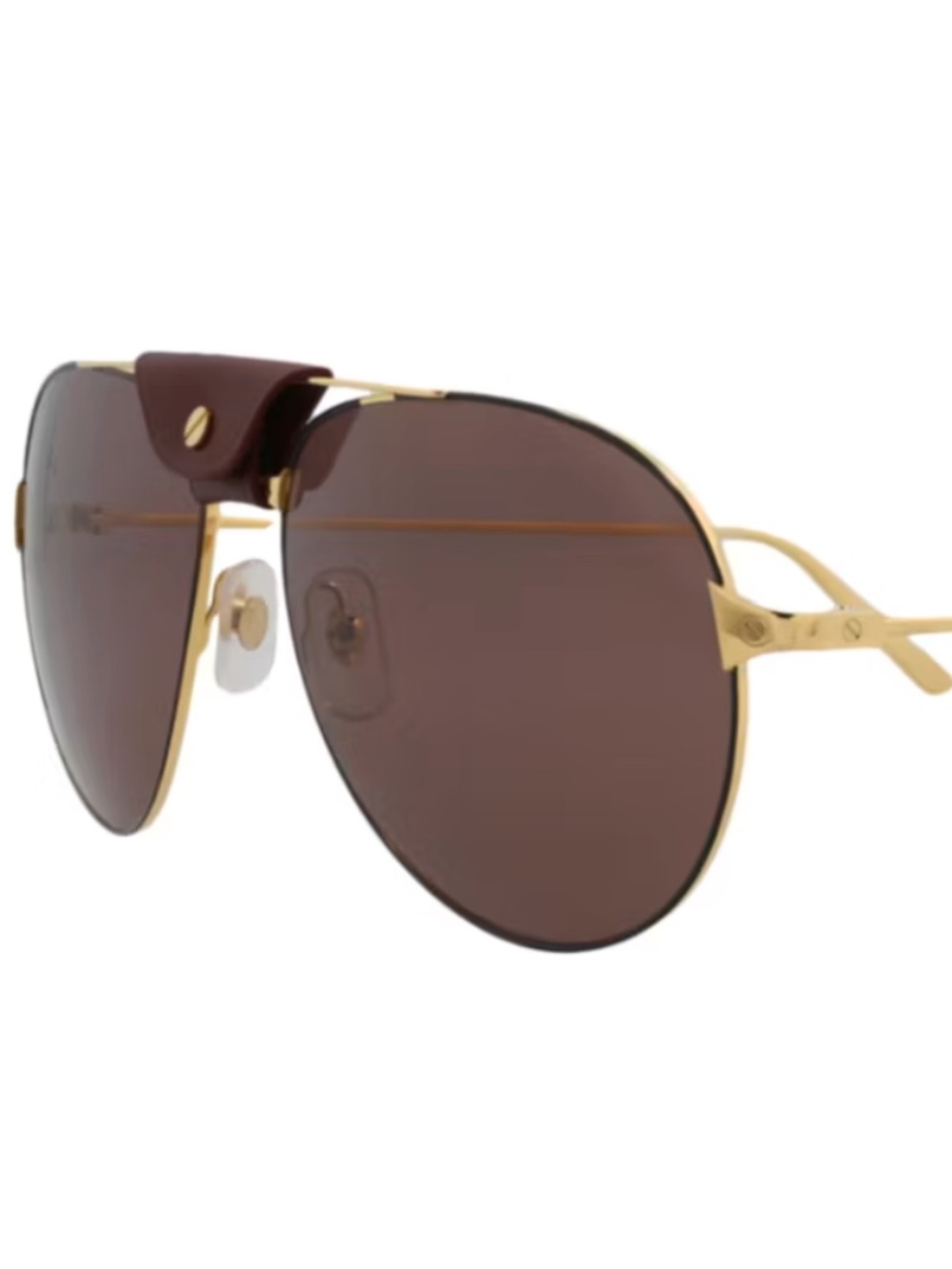 Cartier Aviator Sunglasses in Brown and Gold Tones
